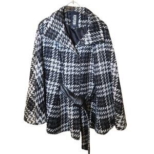 Classic Preppy Old Money Houndstooth Cape / Jacket Size Extra Large